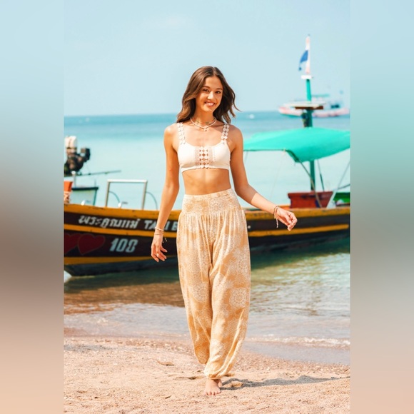 Lotus & Luna Boho Paisley Mandala Beach/Lounge/Harem Pants VGUC - Picture 3 of 13